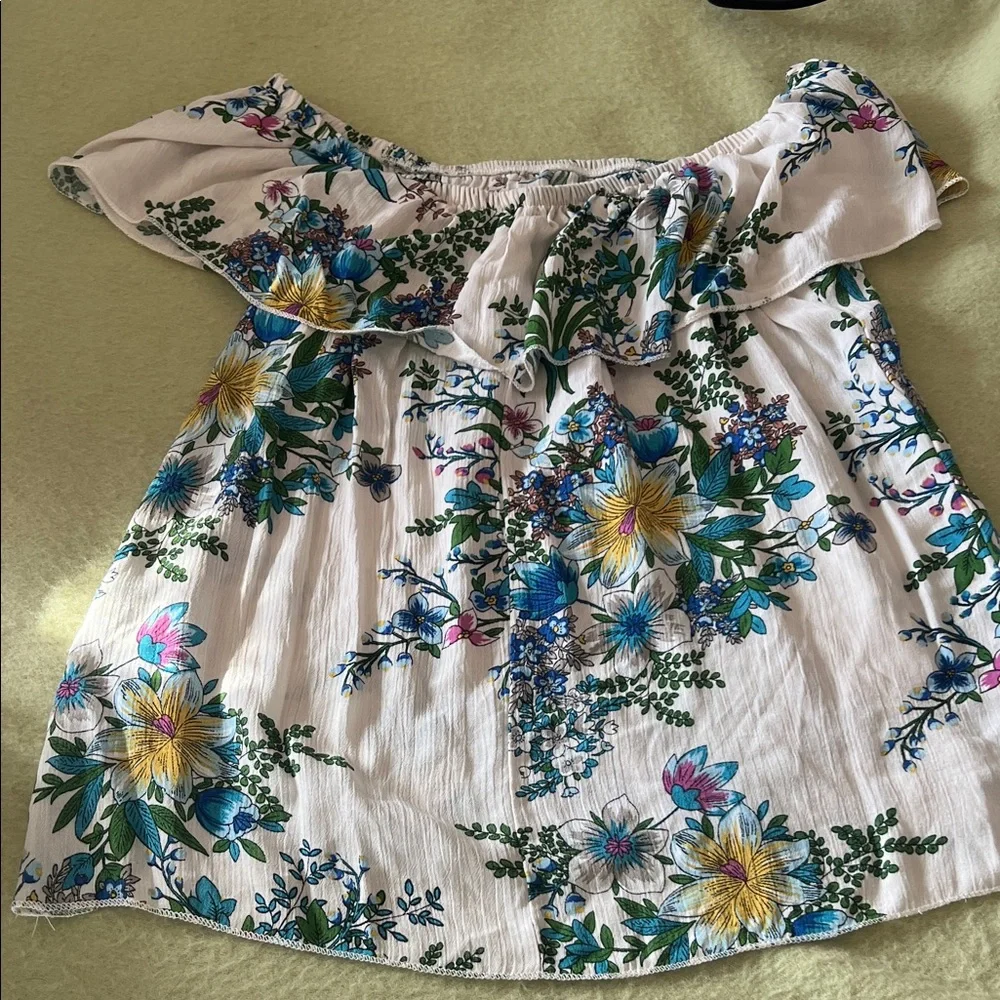 C Kids Floral Ruffle Top - Multicolor - Picture 3 of 6